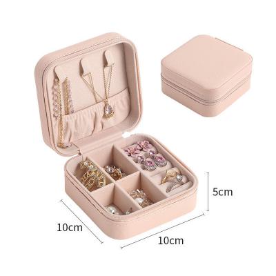 China 2021 Fashionable Jewelry Organizer Display Travel Jewelry Case Boxes Jewelry Box Leather Portable Storage Joyeros Organizador De Joyas for sale