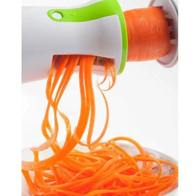 China Sustainable Portable Vegetable Slicer Spiralizer Stainless Steel Hand Held Spiral Slicer Spiralizer for Potato Zucchini Spaghetti for sale