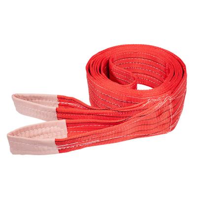 China Industrial Crane 5t Double-Button Crane Sling Trailer Lifting Flat Red Color Red Color Flat Sling Crane Flexible Rope for sale