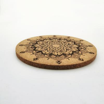 China Round Eco - Friendly Sustainable Cork Coaster 100*5mm With Customized Logo for sale