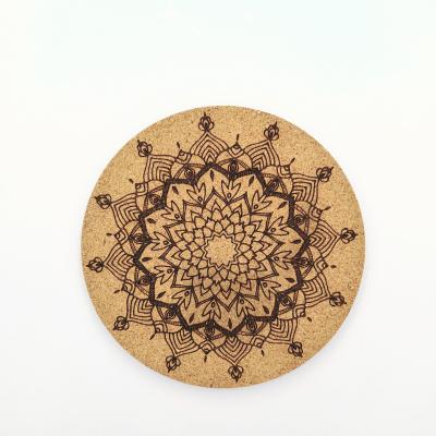 China Sustainable Good Looking Round Cork Coaster 100*5mm With Customized Logo for sale