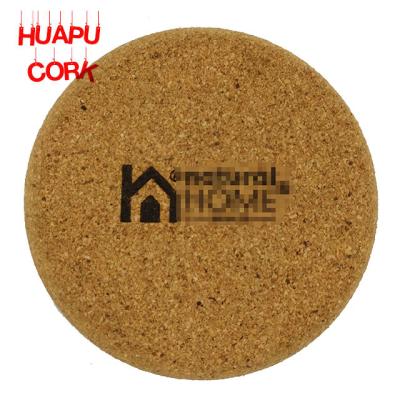 China Hot selling viable 97 mm round cork coaster with laser printing glass color box EUROPEAN glass holder for cup for sale