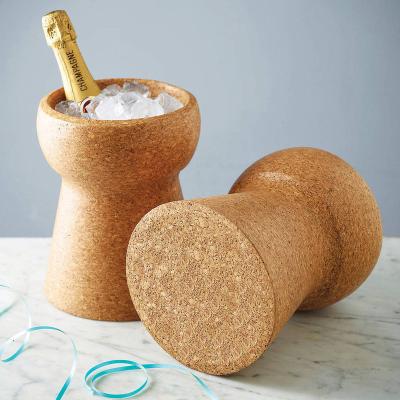 China Viable Factory Price Eco-friendly Cork Ice Bucket 23.5*25cm for Champagne Wine Beer Cooling for sale