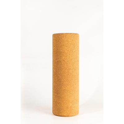 China Comfortable High Density Natural Material Massage Cork Roller 100*400mm Yoga Massage Roller for sale