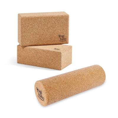 China High Density EVA Foam Exercise Fitness Quality Cork Yoga Blocks Pilates Yoga Exercise Bricks Customized Logo Packing Pcs for sale