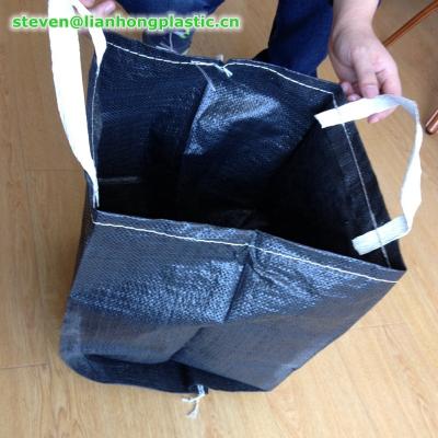 China Black Polypropylene Woven Fabric Customerized Plant / Tree Nursery Plastic Bag / Growing Bags for sale