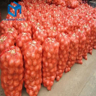 China High Quality Exported Agriculture Laminated Tubular Woven PP Mesh Bag Onion Sack Potato Sack With Suction String Accept Customer Size Order for sale