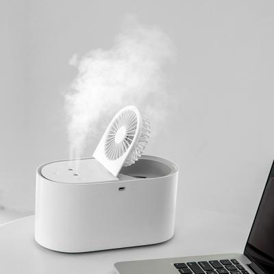 China Mini Outdoor Rechargeable Handless Table Fan with Humidifer Water Spray Air Cooler Desk Fan for sale