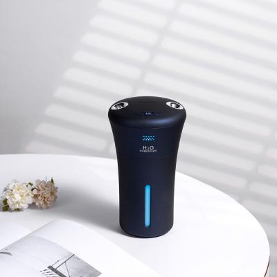 China Newest Portable Car Humidifier Double-spout Humidifier With Negative Ions With LED Light Car Humidifier for sale