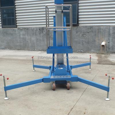 China Garment Shops CE Certification 4m 6m 8m Hydraulic Movable Lift Platform 10m Aluminum Alloy Lift Single Aerial Platform for sale