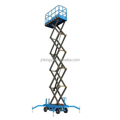 China Mobile Scissor Lift Easy To Use Mobile Manual Vertical Mobile Scissor Lift Hydraulic Platform for sale