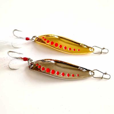 China Spoon Spinner Metal Leech Fishing Lure Hard Baits Sequins Buzz With Feather Treble Hook Fishing Tackle Fishhook for sale