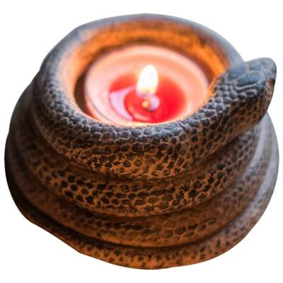 China Snake Design Distressed Concrete Decorative Tea Light Candle Holders BHL1167 for sale