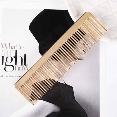 China Portable net net gold red hair comb logo INS retro hair comb nordic metal gold hair comb customization for sale