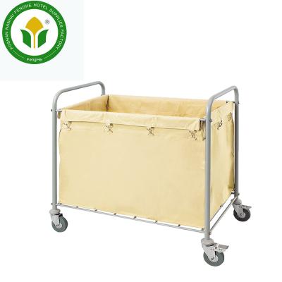 China Modern Modern Design Painted Iron Household Maid Trolley Cart Laundry Cart Canvas Cart for sale