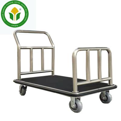 China Wholesales Modern Hotel Polishing Stainless Steel Luggage Trolley Trolley Hotel Town Crier Trolley for sale