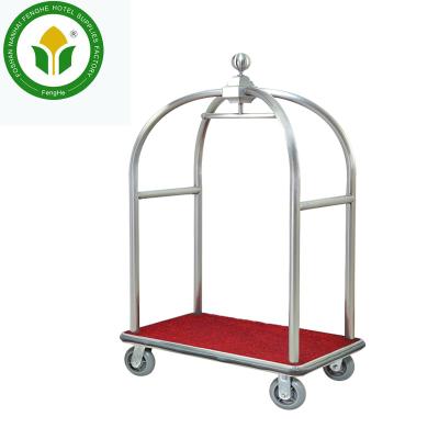 China Modern Hotel Trolley Series Polishing Stainless Steel Luggage Trolley Luggage Trolley for sale