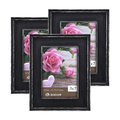 China Eco-Friendly Sustainable Supply Custom Size Factory Wooden Picture Black Framed Wall Pictures Photo Frame Set for sale