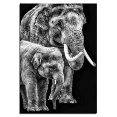 China Eco-friendly 1 Piece Canvas Material Animal Wall Art Black And Redundant Painting Modern Animal Artwork For Bedroom Office Decor for sale