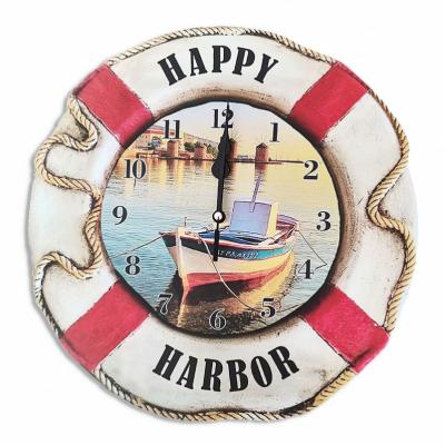 China Beacon environmental background living materials decorative wall clock on wooden frame for sale