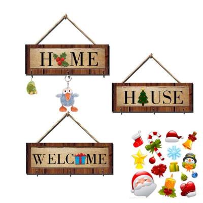 China Interchangeable Europe Sign Home Decor The Log Sign For Front Door Hanging Door Signs For Home Decorations Main Hook for sale