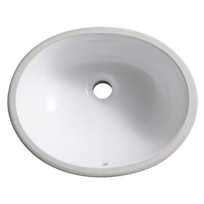 China Traditional High End Ceramic Sanitary Ware Glaze Oval White Ceramic Wash Basin Undermount Bathroom Sink for sale