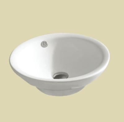 China Modern Ceramic Oval Bathroom Vanity Basin Top Mount Vessel Sinks With Overflow Hole for sale