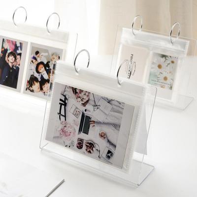 China 3/5 Inch Photo Album Instax Loose Leaf Acrylic Frame Desktop Plastic Photo Album Wholesale Home Decoration Star Postcard Collect for sale