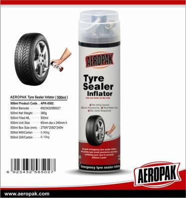 China Aeropak Bike Tire Sealer And Inflator 500ml draagbare noodreparatie voor banden Te koop