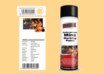 China AEROPAK Underground Mine Marking Spray Paint cream yellow 500ml with ROHS for underground mine for sale