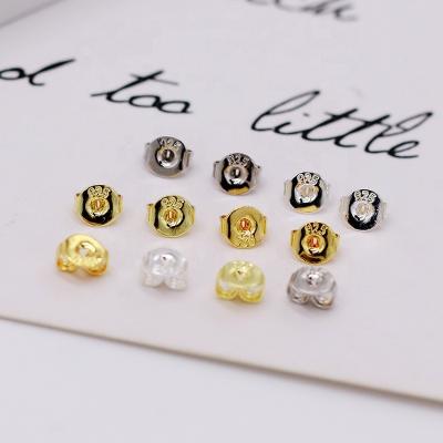 China FASHIONABLE 100 Pieces/Pack Earring Accessories Earrings Engraved 925 Round Ear Plugs 18K Gold Color DIY Manual for sale