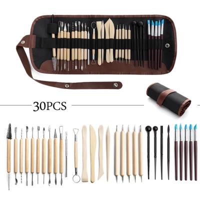 China 30PCS Clay Tools Set Sculpting Kit Sculpt Smoothing Wax Carving Pottery Ceramic Tools Polymer Shapers Modeling Carved Tool WJ2006 for sale