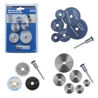 China 6pcs Mini Circular Saw Blade Set HSS Rotary Cutting Disc Tool Accessories For Dremel Plastic Aluminum 50mm Compatible Wood for sale