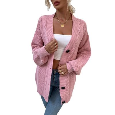 China QUICK DRY Women's Open Front Cardigan Sweater Long Sleeve Cable Knit Button Down Knitwear Coat for sale