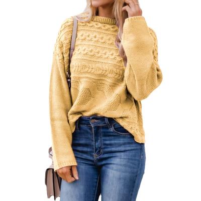 China QUICK DRY Autumn Women's Loose Knitted Sweater Crewneck Oversized Chunky Pullover Sweaters Long Sleeve for sale