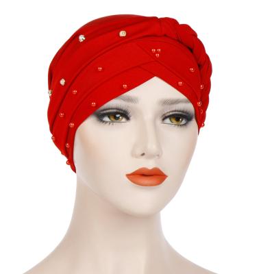 China 2021 Latest Fashion Popular Breathable Muslim Hijab Hat African Bandana Twist Hair Band Hat For Women for sale