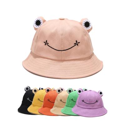 China Wholesale Custom Cute Character Big Eyes Frog Bucket Hat Children Hat Parent-child Hat For Outdoor Hiking for sale