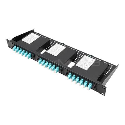 China 1U 19 Inch MPO Blank Patch Panel Fully Loaded With OM3 MTP To LC Cassette for sale