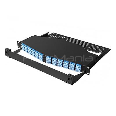 China 1U 192 Fiber Ultra High Density Angled MPO Patch Panel Fully Loaded for sale