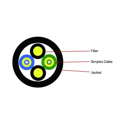 China Base Station Optical Fiber Cables Customized 2 Core Single Mode Fiber Optic Cable for sale