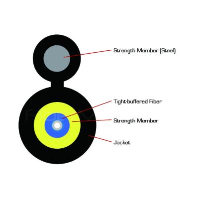 China Self Supporting Round Drop Cable Single Mode For Commercial Network for sale