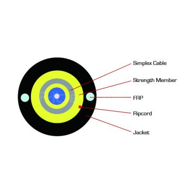 China Communication Optical Fiber Cables Lightweight 2 Core Round Drop Cable for sale