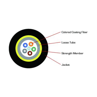 China Customized Loose Tube Cable , Single Mode Fiber Optic Drop Cable 6 Core for sale