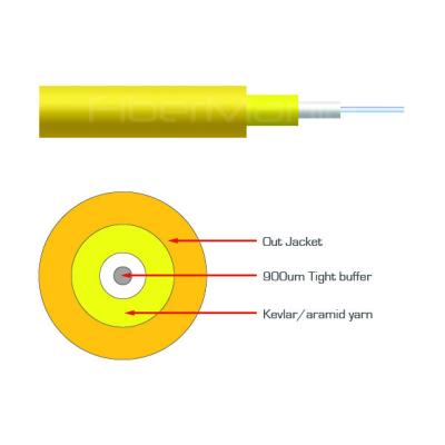 China Simplex Optical Fiber Cables Single Mode Yellow Fibre Optic Cable OS2 2.0mm PVC Yellow for sale