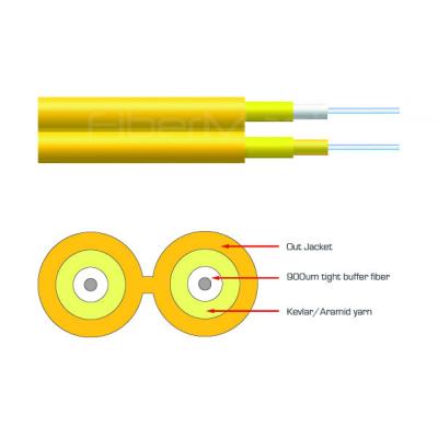 Cina Cable in fibra ottica indoor duplex zipcord giallo OS2 Single Mode 2.0mm PVC in vendita