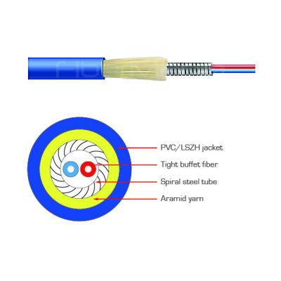 China Indoor Optical Fiber Cables Unitube Fiber Optic Cable Duplex Armored for sale