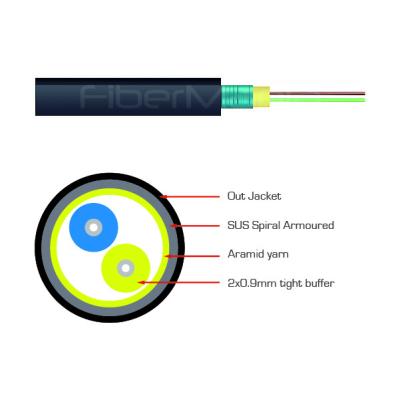 China GJYWFJH Optical Fiber Cables Indoor / Outdoor Single Mode Armored Fiber Optic Cable for sale