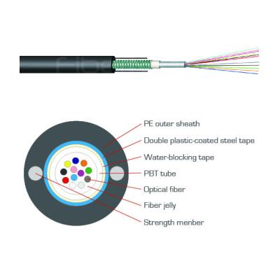 China GYXTW Central Loose Tube Outdoor Optical Fiber Cable Single Mode 12 Core for sale