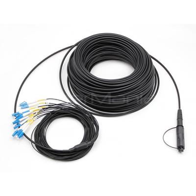 China G657A1 OptiTap MPO To LC UPC 12 Cores Outdoor Waterproof Cable 9/125 LSZH Jacket for sale