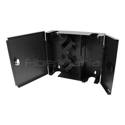 China LGX Compatible Wall Mount Fiber Enclosure With Double Doors Black for sale